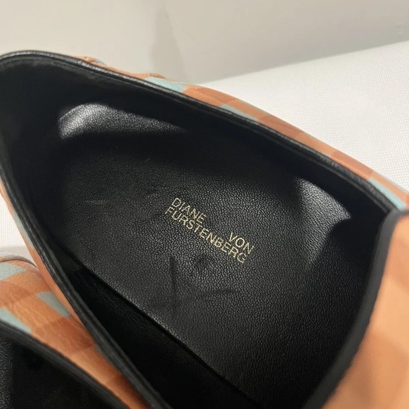 Diane von Furstenberg Budapest Gingham Leather Slip-on Sneakers 7.5M - Picture 3 of 5